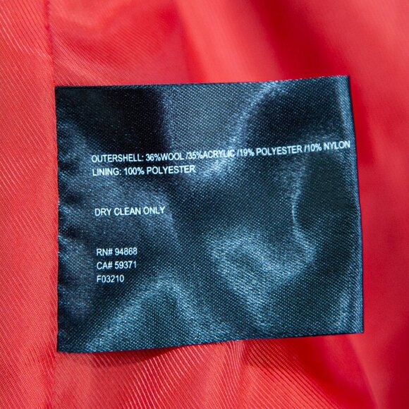 Bernardo Orange Fuzzy Fully Lined Boucle Coat, size Petite Medium - Picture 8 of 8